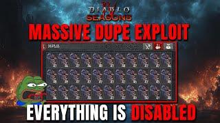 MASSIVE DUPE EXPLOIT - DISABLED Trading of any kind in Season 5 Diablo 4