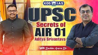 Reveals His Secrets of UPSC Mains Exam  Aditya Srivastava AIR 1 Rank UPSC 2023  Sachin Arora Sir