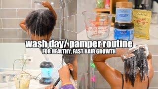 My Natural Hair WINTER WASH DAY PAMPER ROUTINE for Healthy Fast Hair Growth