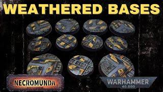 Necromunda Bases in the Grimdark style Acrylics and Technical paints