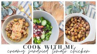 COOK WITH ME  CREAMY SUNDRIED TOMATO CHICKEN  EASY WEEKNIGHT MEAL  CHARLOTTE GROVE FARMHOUSE