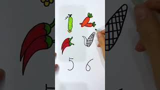 How to draw simple vegetables from numbers #drawing #draw #painting I Chill how to draw