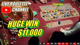  LIVE ROULETTE  HUGE WIN 11.000 In Vegas Casino  500 Chips Bets Sunday Session  2024-07-14