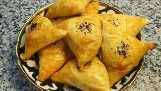 Самса слоёная с тыквой  Uzbek puff samsa with pumpkin recipe