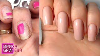 Nail extension to yourself ON THE RIGHT HAND  Manicure to yourself English SUBTITLES