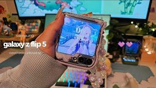 🪼samsung galaxy z flip 5  aesthetic unboxing & review  genshin impact & more