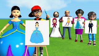 Scary Teacher 3D vs Squid Game Draw and Dress Squid Game Doll Princess or Flaw 5 Times Challenge