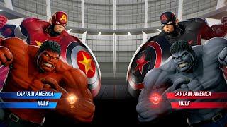 Hulk Captain America Red vs. Hulk Captain America Black Fight  Marvel vs Capcom Infinite