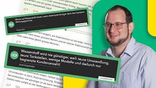 Kommentar - Konter “Wasserstoff” - Professor Engelmann stellt sich den YT-Besserwissern