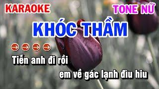 Karaoke Khóc Thầm  Nhạc Sống Rumba Tone Nữ  Karaoke Công Trình