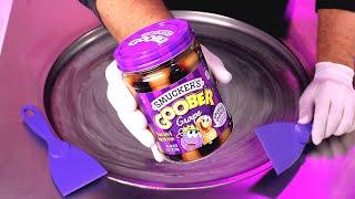 How to make Peanut Butter & Jelly to Ice Cream Rolls - with Smuckers Goober Grape  ASMR PB J Recipe