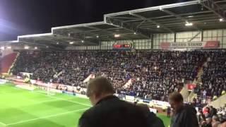 23102015 - Sheff Wednesday fans at Rotherham singing Carlos had a dream.