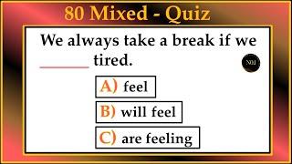 80 Mixed Test Grammar   English Grammar Quiz  English All Tenses Mixed Quiz  No.1 Quality English