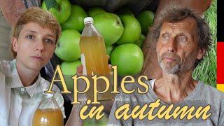 德国的秋天，和我爸爸摘野苹果，做好喝的苹果酒