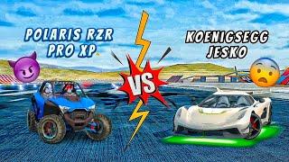 Koenigsegg Jesko Scamed By Polaris RZR Pro XP   Extreme Car Driving Simulator 2023  Drag Race 