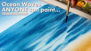 The EASIEST Way to Paint Water for a Watercolor Ocean Landscape