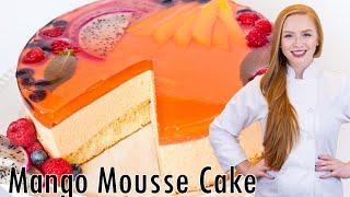 The BEST Mango Mousse Cake Recipe With Real Mango Plus Fruity Jello Topping