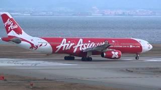 AirAsia X Airbus A330-300 9M-XXB Takeoff from KIX 24L  Kansai Intl Airport 