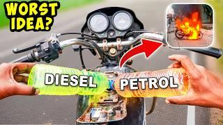 I Put DIESEL + PETROL in My BIKE...Heres What Happened  Mad Brothers