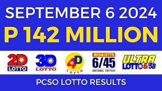 Lotto Result Today 9pm September 6 2024  PCSO Complete