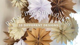 Paper Bag Snowflakes tutorial  How to make your own bags for 3D snowflakes DIY paper bag snowflake