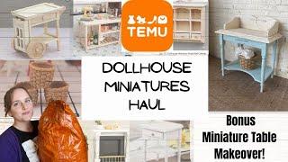 TEMU Dollhouse Miniatures Haul  Mini French Country Table Makeover  112 Food Furniture & More