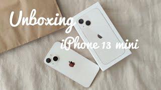 iPhone 13 mini unboxing starlight  aesthetic & chill