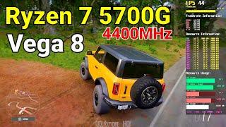 Forza Horizon 5  Ryzen 7 5700G  Vega 8  4400MHz RAM  LowMedium