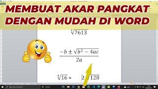 Cara membuat akar pangkat di microsoft word