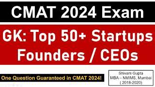 CMAT 2024 Exam Top 50+ Startup Companies Founders List  Mission JBIMS Mumbai