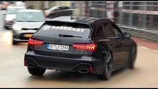 Audi RS6 2020  Accelerating fast sound exhaust  Audi RS6 Avant C8