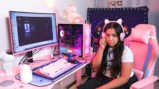 مفاجأة شفا بسيت اب قيمنق وردي مؤثر cute pink gaming setup for shfa