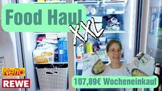 Food Haul XXL  10789€ Wocheneinkauf  Wochenplan 5 Personen #rewe #netto