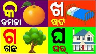 ଓଡିଆ ବର୍ଣ୍ଣମାଳାOdia BarnaMala  Odia Alphabets   କ ରୁ କମଳା  ଖ ରୁ ଖଟ Odia Barnabodhaa ru arata