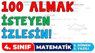 4. Sınıf Matematik 2. Dönem 2. Yazılı  2022-2023 4. Örnek