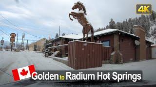Winter Driving in Canada - Golden to Radium Hot Springs in 4K