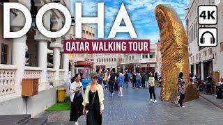 DOHA Qatar  4K Walking Tour Souq Waqif & Downtown