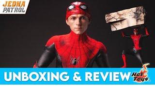 Hot Toys Spider-Man Battling Version Unboxing & Review  Spider-Man No Way Home