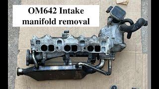 OM642 oil cooler leak fix 4 Intake manifolds removal & swirl flap linkage inspection