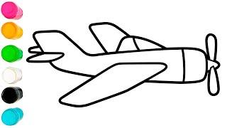 Belajar menggambar pesawat ringan Cara menggambar pesawat sederhana untuk anak dan balita.