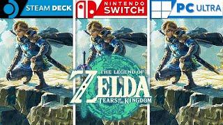 The Legend of Zelda Tears of the Kingdom  Steam Deck vs Nintendo Switch vs PC Side by Side 4K