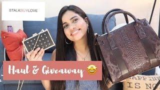 STALKBUYLOVE HAUL  BAGS REVIEW  BACKPACK GIVEAWAY  Sana K