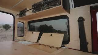 Red Stoke Defender 90 Camper interior