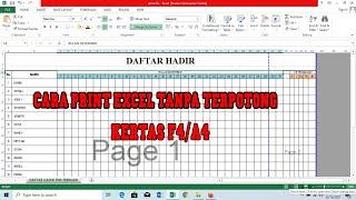 Cara Print Excel Agar Tidak Terpotong di Kertas F4