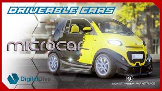 Drivable Cars MicroCar - GTA Style micro car for Unreal Engine 4. Compatible with Advanced Pack