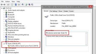 SOLVED Prolific USB to Serial - This Device Cannot Start Code 10 Issue  Problem Solution