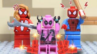 Lego Pink Deadpool Kidnap Spider Girl Failed