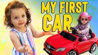 MY FIRST LUXURY CAR Cute Toddler Rides her New Mercedes-Benz 