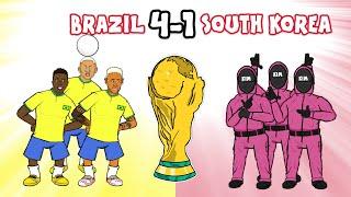 BRAZIL vs SOUTH KOREA 4-1 World Cup 2022 Cartoon Goals Highlights Richarlison Neymar Paqueta