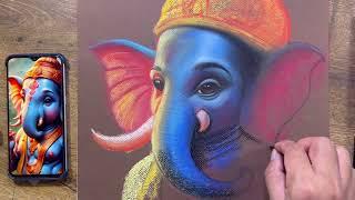Sabse aasan takeeka Soft Pastel drawing karne ka    Lord Ganesha ji Painting